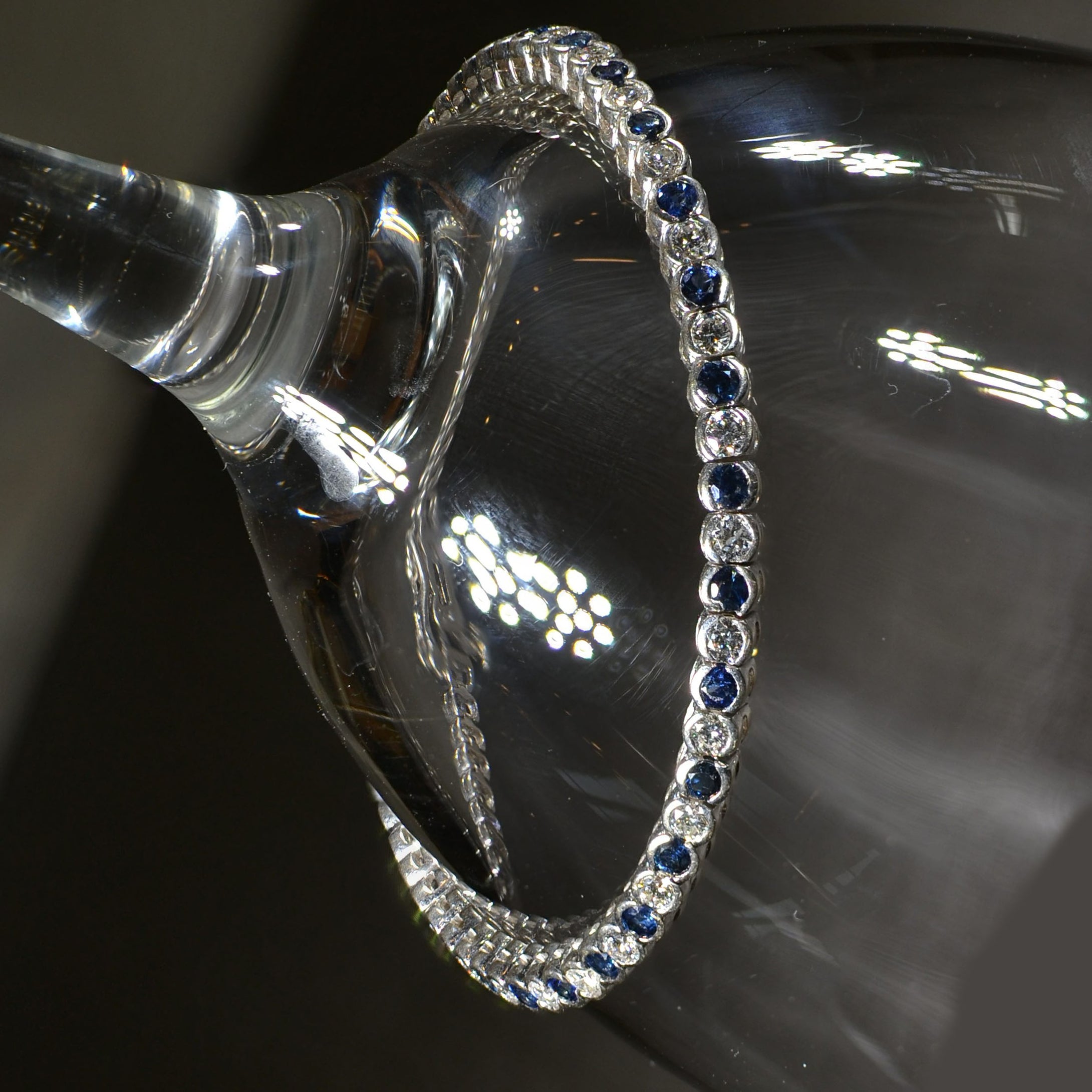 Vintage Diamond and Sapphire Bangle
