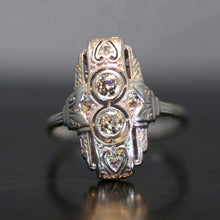 Load image into Gallery viewer, Vintage Estate Ring, 18 carat white gold and diamond, size 7
