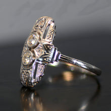 Load image into Gallery viewer, Vintage Estate Ring, 18 carat white gold and diamond, size 7
