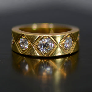 Vintage Estate Ring, Gold and Five stone diamond ring.  Size 5.5