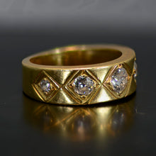 Load image into Gallery viewer, Vintage Estate Ring, Gold and Five stone diamond ring.  Size 5.5
