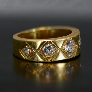 Vintage Estate Ring, Gold and Five stone diamond ring.  Size 5.5