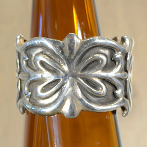 Heavy antique cast silver bracelet.  Old.