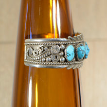 Load image into Gallery viewer, Cuff.  Sterling silver and turquoise cuff.
