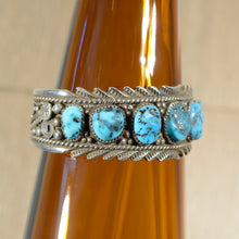 Load image into Gallery viewer, Cuff.  Sterling silver and turquoise cuff.
