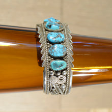 Load image into Gallery viewer, Cuff.  Sterling silver and turquoise cuff.
