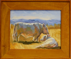 Susan Bell, "Charlais Bulls"