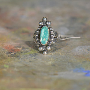 Vintage silver and turquoise ring. Size 5.5