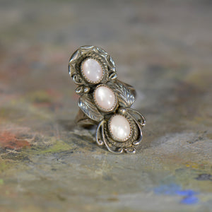 Vintage silver and opal ring. Size 8