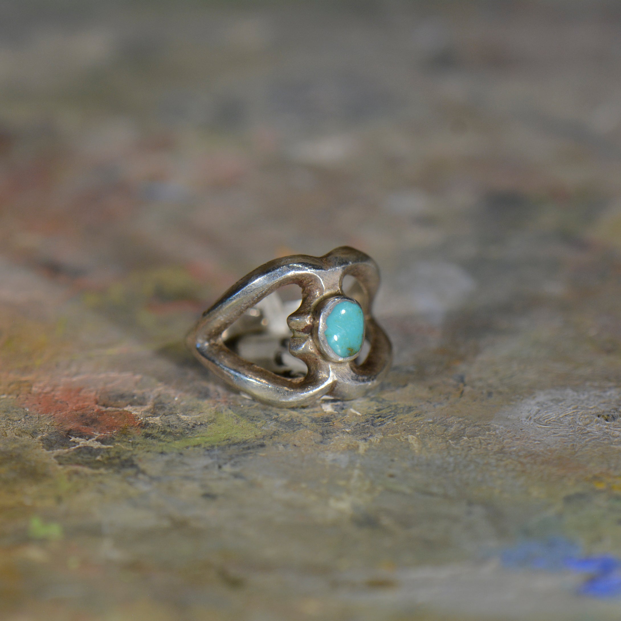Vintage silver and opal ring. Size 6.5