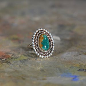 Vintage silver and turquoise ring. Size 7