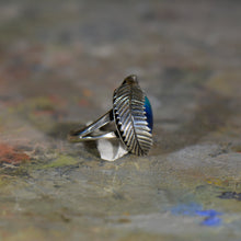Load image into Gallery viewer, Vintage silver and turquoise ring. Size 6.5
