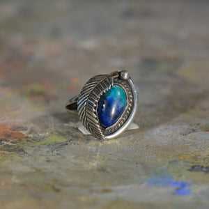 Vintage silver and turquoise ring. Size 6.5