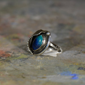 Vintage silver and turquoise ring. Size 6.5