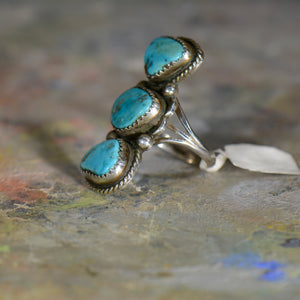 Vintage silver and turquoise ring. Size 7