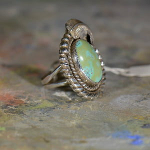 Vintage silver and turquoise ring. Size 11.5