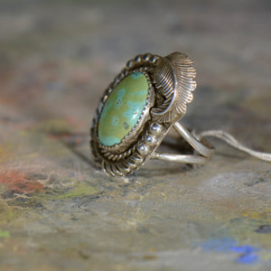 Vintage silver and turquoise ring. Size 11.5