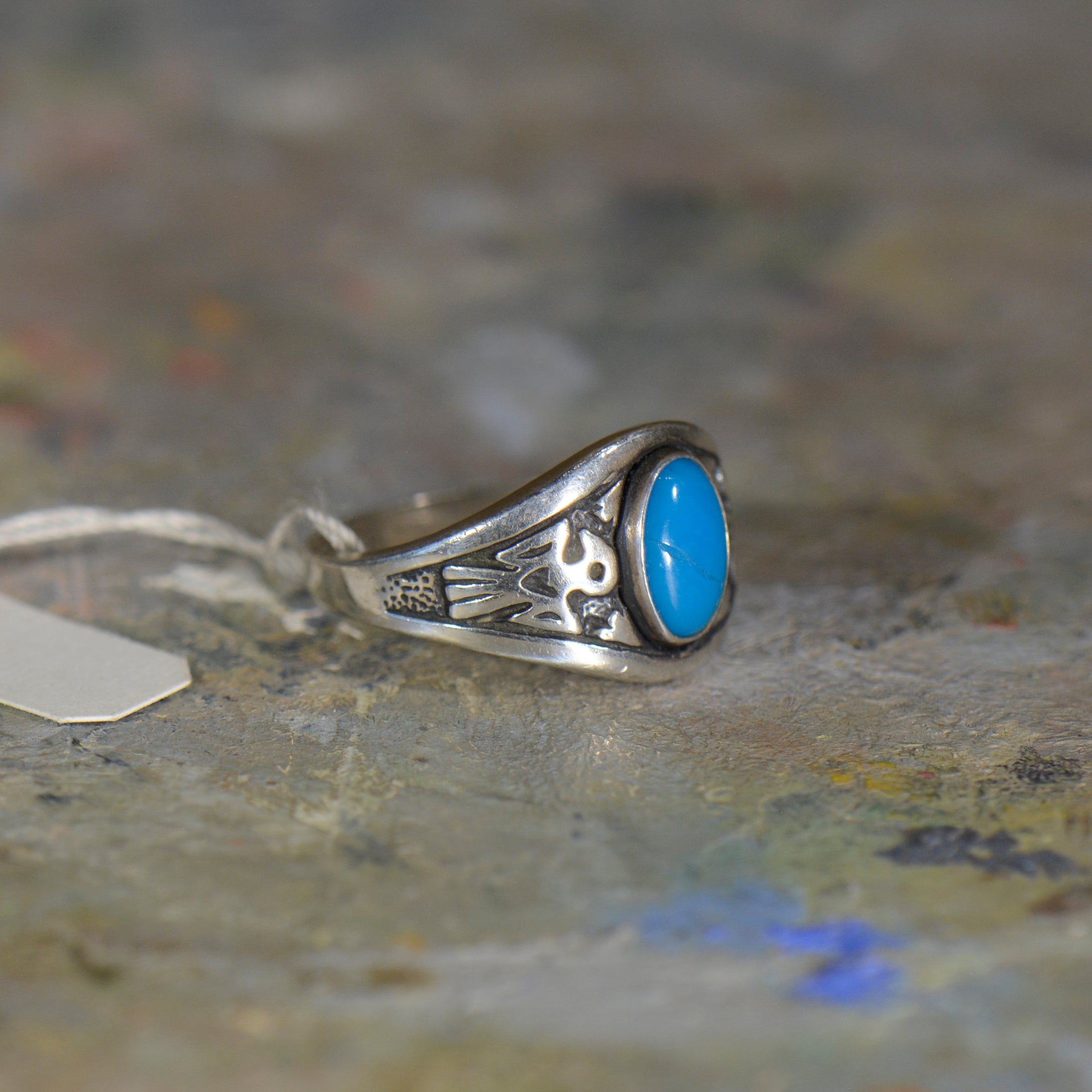 Vintage silver and turquoise ring. Size 9