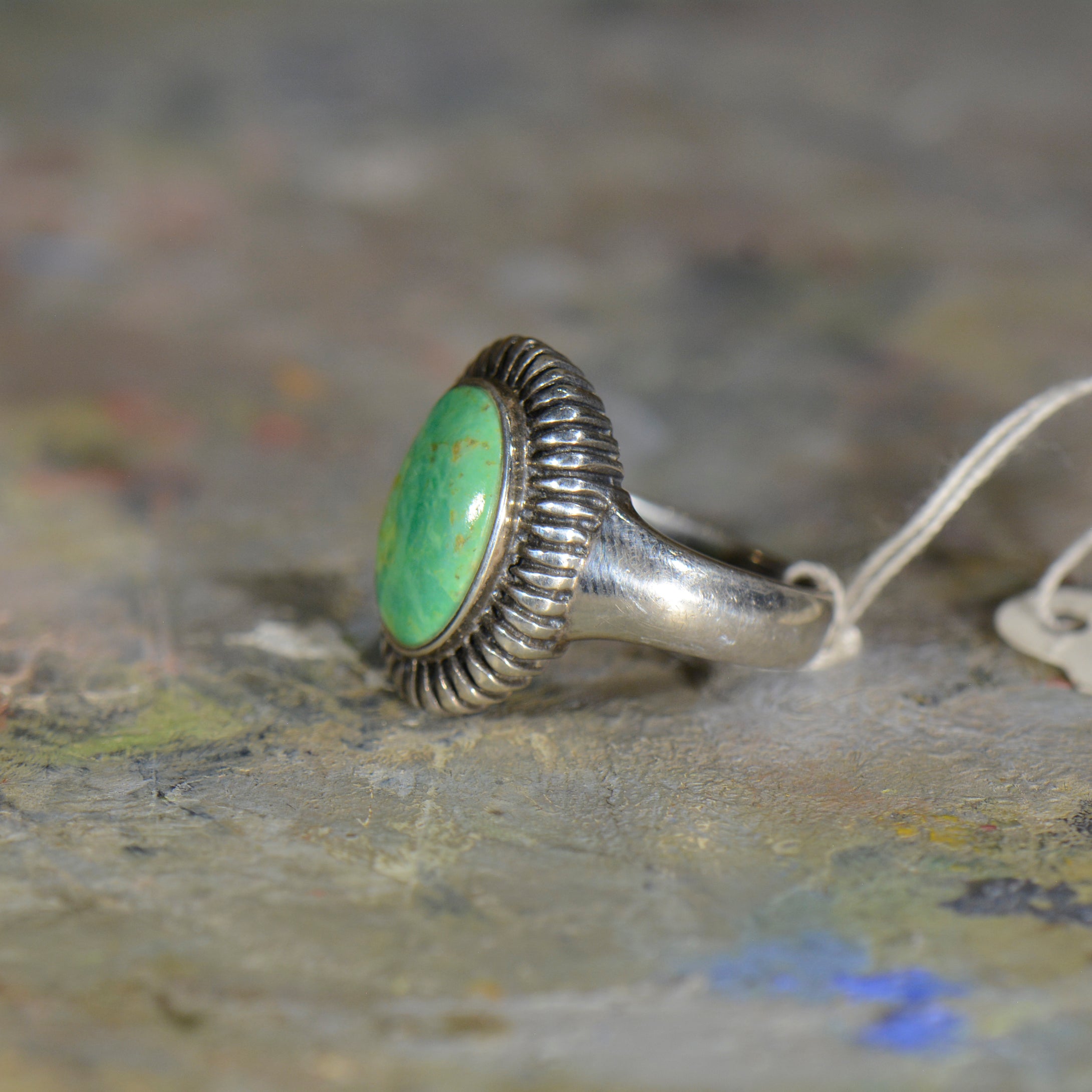 Vintage silver and gaspeite ring. Size 8