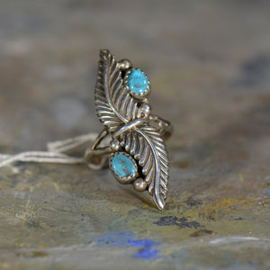 Vintage silver and turquoise ring. Size 7.5