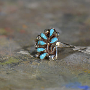Vintage silver and turquoise ring. Size 6.5