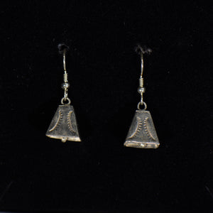 Silver earrings.