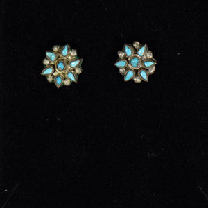 Silver and turquoise earrings.
