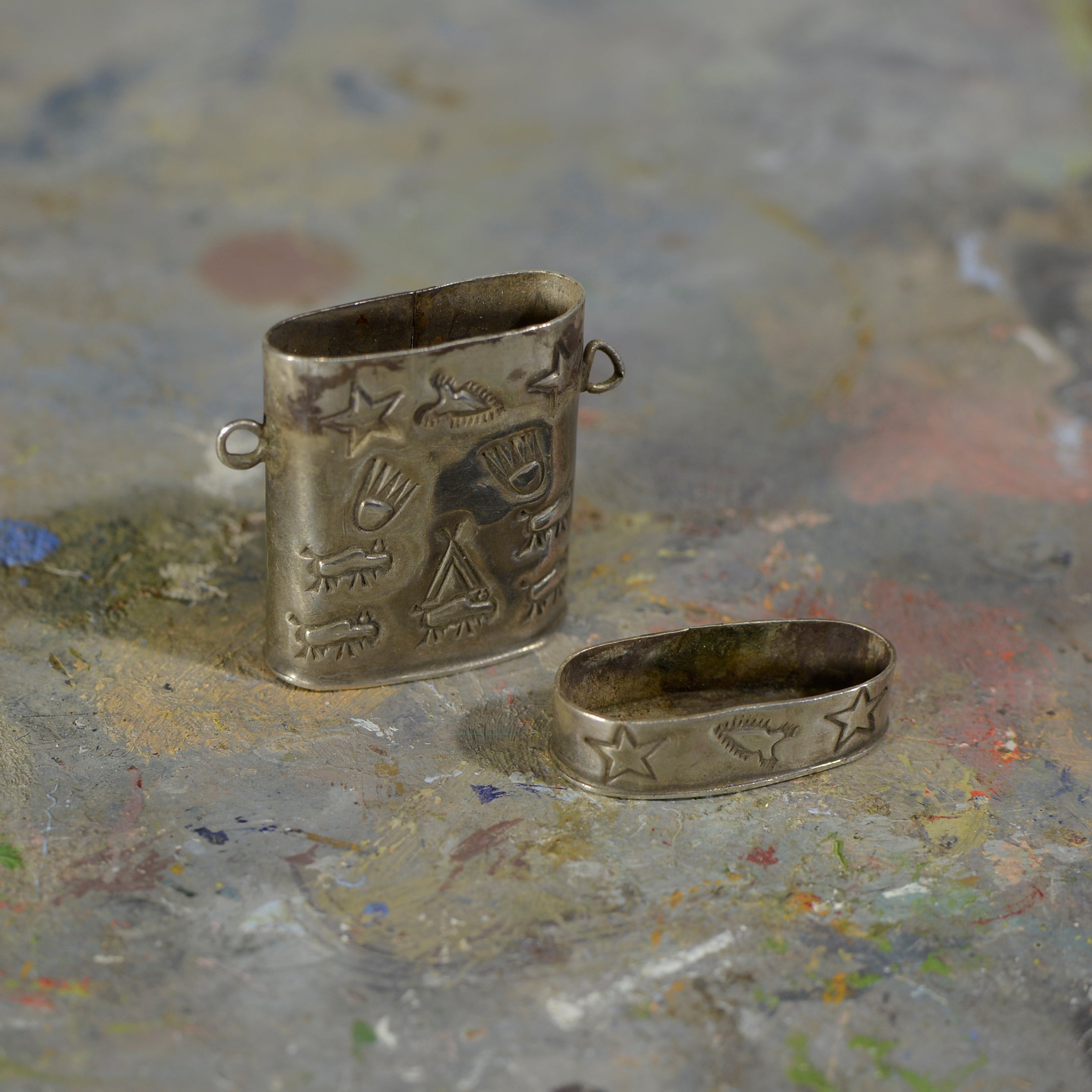 Silver box.