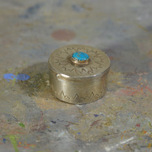 Load image into Gallery viewer, Silver and turquoise box.
