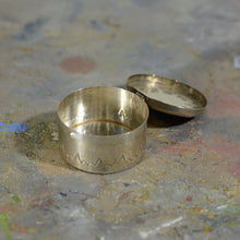Load image into Gallery viewer, Silver and turquoise box.
