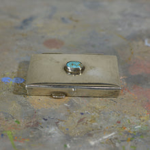 Load image into Gallery viewer, Silver and turquoise box.
