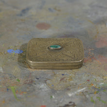 Load image into Gallery viewer, Silver and turquoise box.
