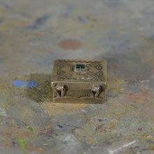Load image into Gallery viewer, Silver and turquoise box.
