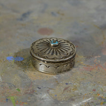 Load image into Gallery viewer, Silver and turquoise box.
