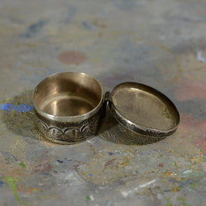 Silver and turquoise box.