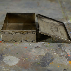 Silver and turquoise box.