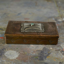 Load image into Gallery viewer, Copper silver and turquoise box.
