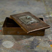 Load image into Gallery viewer, Copper silver and turquoise box.
