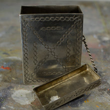 Load image into Gallery viewer, Silver and turquoise cigarette case.
