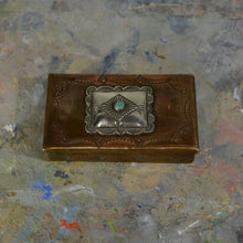 Load image into Gallery viewer, Copper silver and turquoise box.
