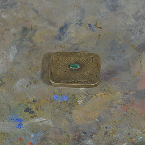 Silver and turquoise box.