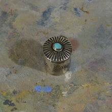 Load image into Gallery viewer, Silver and turquoise box.
