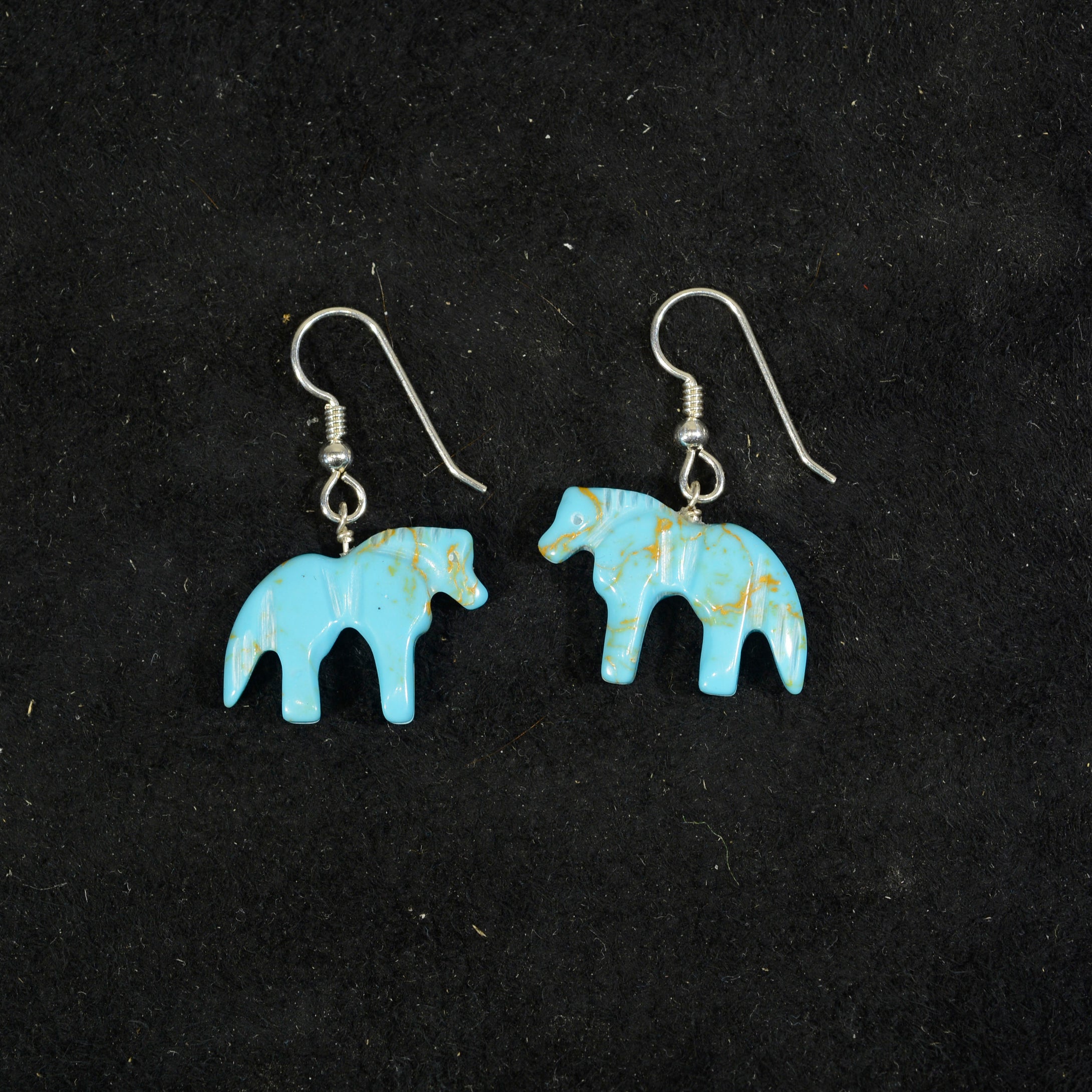Silver turquoise earrings.
