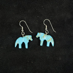 Silver turquoise earrings.