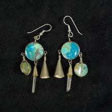 Load image into Gallery viewer, Silver turquoise earrings.
