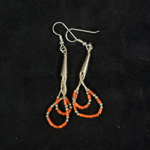 Silver coral earrings.