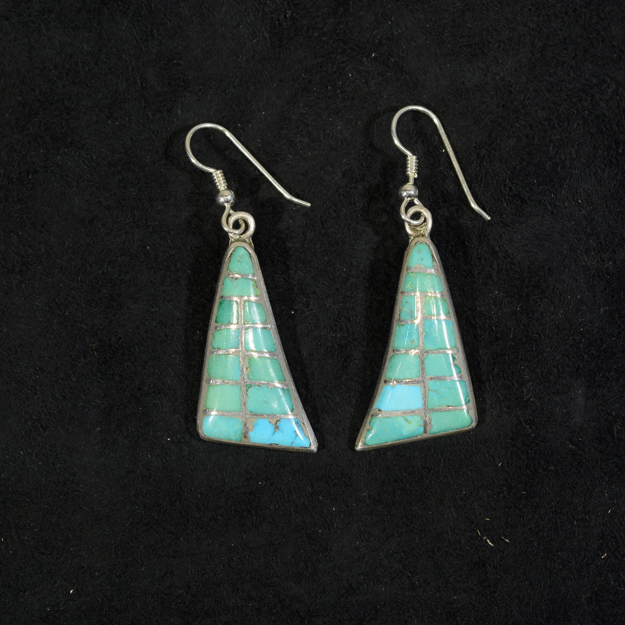 Silver turquoise earrings.