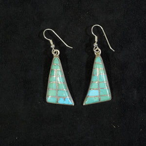 Silver turquoise earrings.