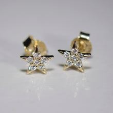 Load image into Gallery viewer, Star Gold and Diamond Earrings
