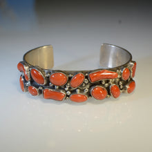 Load image into Gallery viewer, Bracelet.  Silver and coral bracelet.
